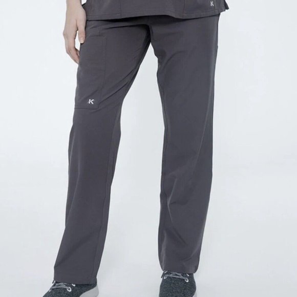 Kalea Pants - KALEA Gray Stretch Cargo Pant Scrubs KLW18B1 Medium High Waisted